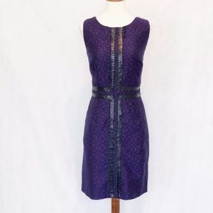 Tracy Reese Purple Pattern with Snakeskin Trim